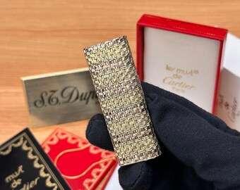 Vintage 1980 Solid 18k Cartier Gold Lighter with 750 hallmark / Full Set same as new with all documents