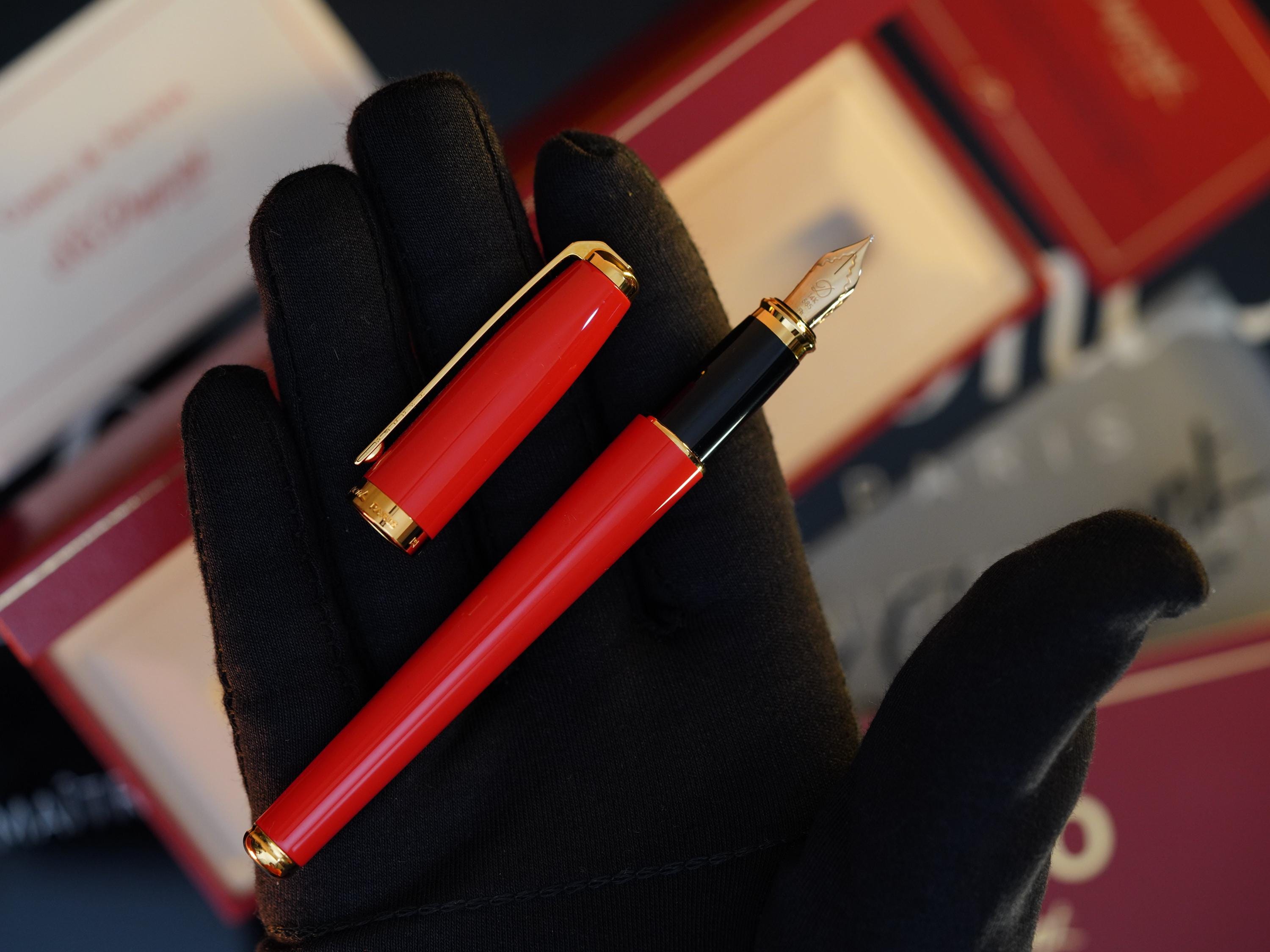 ヴィンテージ ST デュポン フィデリオ 万年筆：レッドラッカー、14金