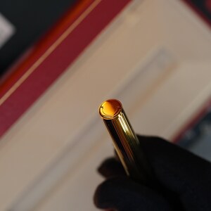 Vintage St Dupont Luxury 24k Gold Finish 18k Solid Gold Nib M Fountain Pen