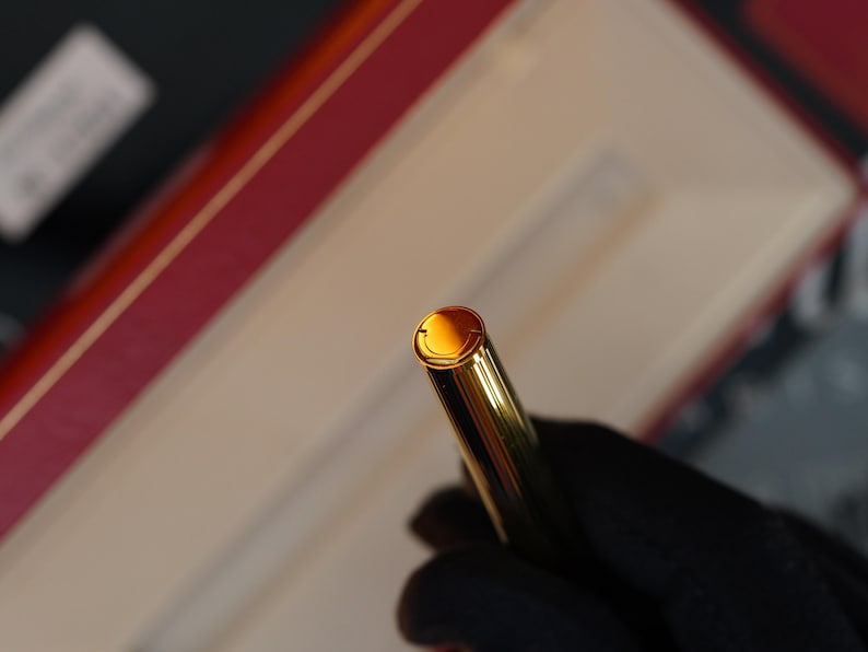 Vintage St Dupont Luxury 24k Gold Finish 18k Solid Gold Nib M Fountain Pen