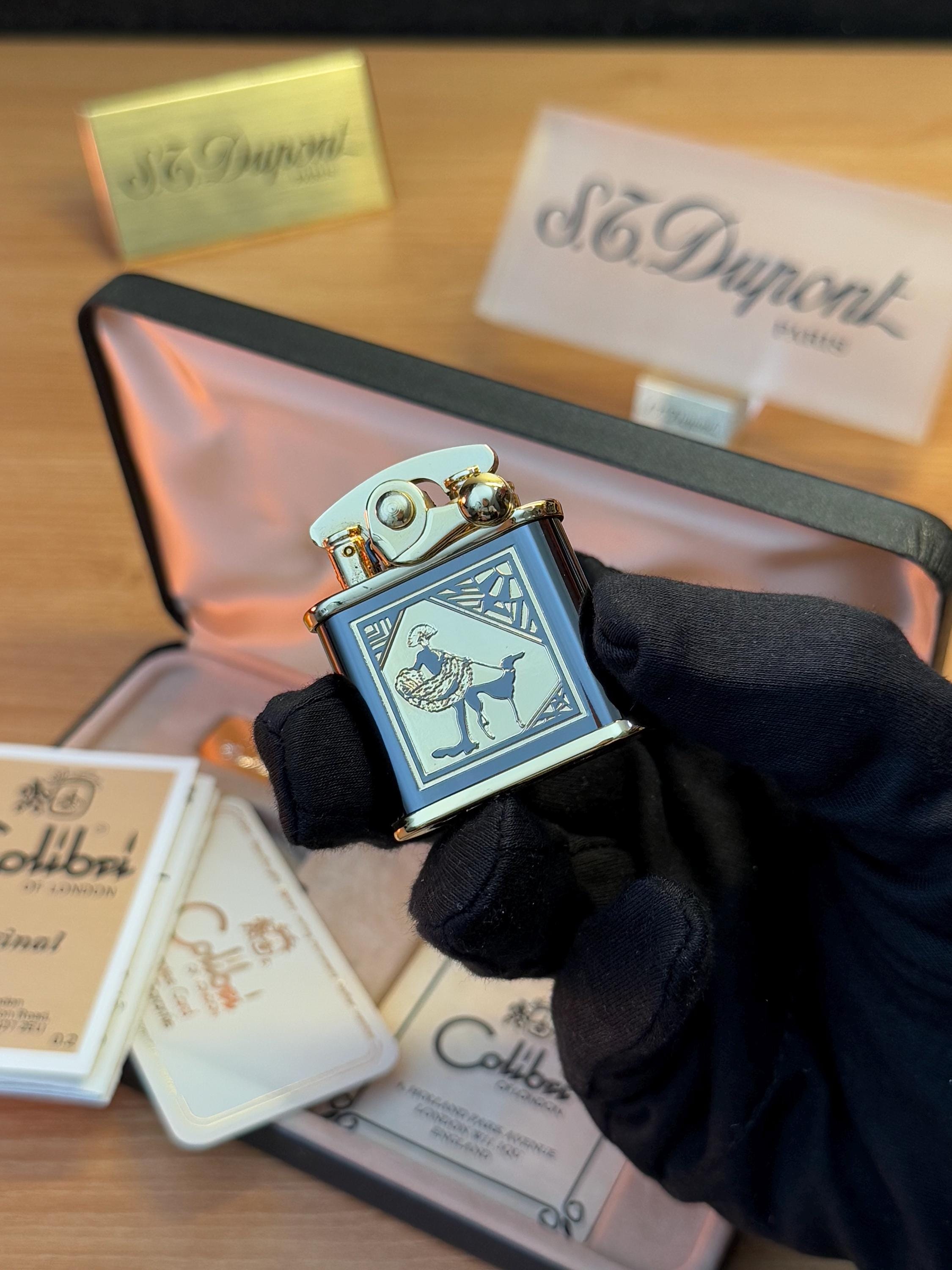 Vintage 1980 Colibri Lighter: 24k Gold Finish, Collector Box