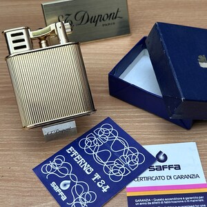 Vintage 1980 Saffa heavy 24k Gold Plated \ never used with box and documents \ working perfect- best cigar accessories gift image 2