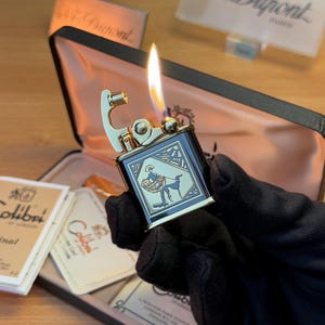 Vintage 1980 Colibri Lighter: 24k Gold Finish, Collector Box & Documents