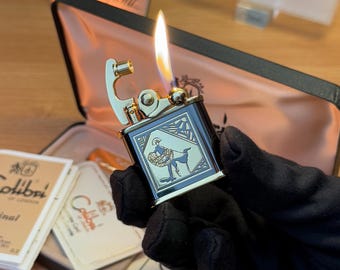 Vintage 1980 Colibri Lighter: 24k Gold Finish, Collector Box