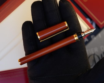 Vintage St Dupont Luxury Ambre Chairman Natural Lacquer 18k Solid Gold M Fountain Pen