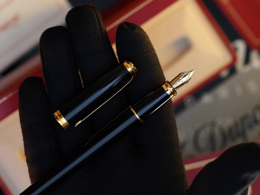 ヴィンテージ STデュポン フィデリオ 万年筆：ブラックラッカー、14金