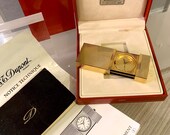 24k Rare ST. Dupont watch travel Alarm Watch Heavy Gold Filled from 80s Super Luxury gift wedding gift