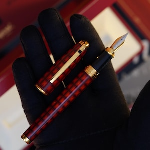 Vintage St Dupont Limited Natural Lacquer Vertigo Luxury 18k Solid Gold M Fountain Pen