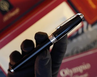 ヴィンテージ S.T. デュポン オリンピオ 万年筆：ブラックラッカー、18