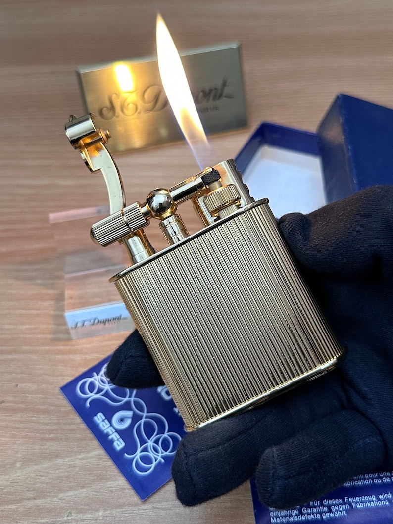 Vintage 1980 Saffa heavy 24k Gold Plated \ never used with box and documents \ working perfect- best cigar accessories gift image 1