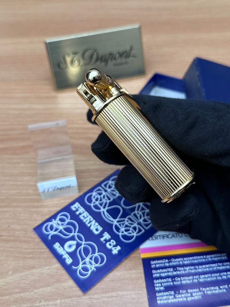 Vintage 1980 Saffa heavy 24k Gold Plated \ never used with box and documents \ working perfect- best cigar accessories gift image 9