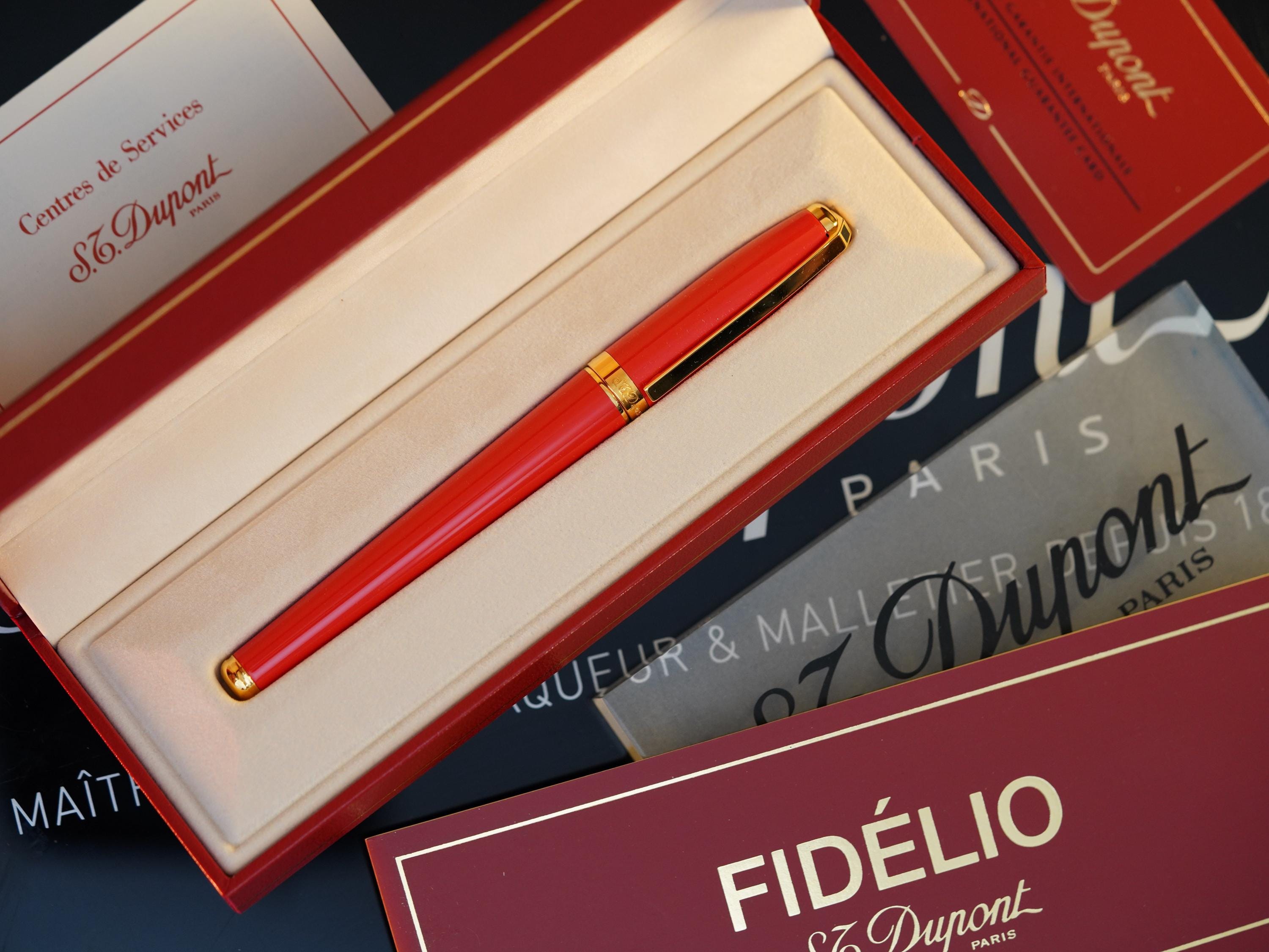 ヴィンテージ ST デュポン フィデリオ 万年筆：レッドラッカー、14金