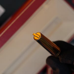 Vintage St Dupont Luxury 24k Gold Finish 18k Solid Gold Nib M Fountain Pen