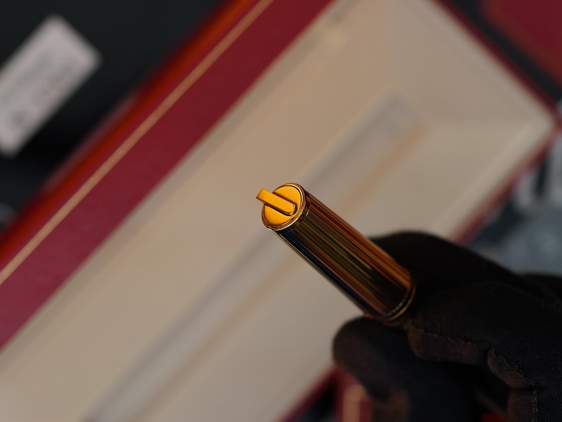 Vintage St Dupont Luxury 24k Gold Finish 18k Solid Gold Nib M Fountain Pen