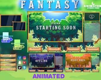 Animated RPG Pixel Art Twitch Overlay Package