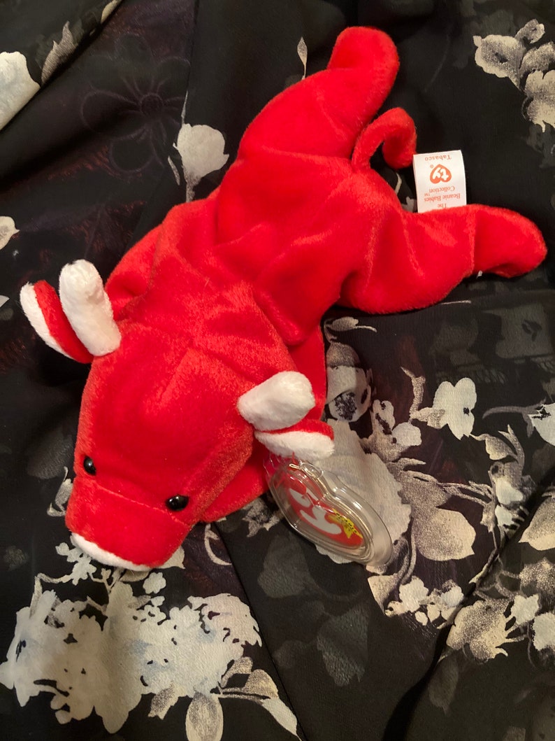 Ty 1995 Beanie Baby Tabasco Red Bull Rare W Tags PVC Etsy Canada