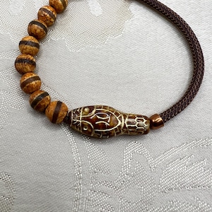 SilverSilk Chain Men&#39;s Bracelet, Czech Glass Snake Head, Men&#39;s Gemstone Bracelet, (Made with SilverSilk and More)