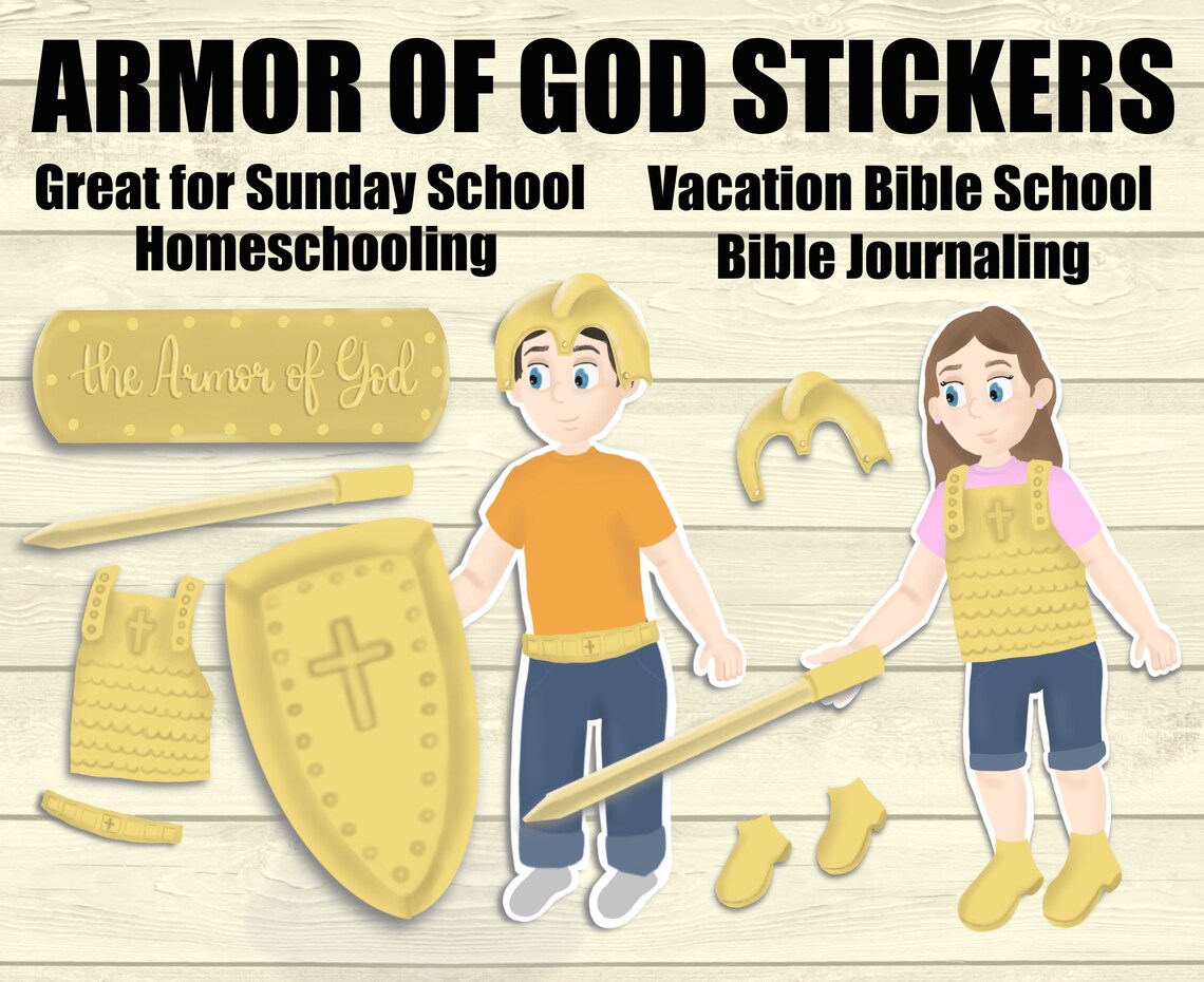 Armor of God Sticker Pack Bible Stickers Christian Etsy
