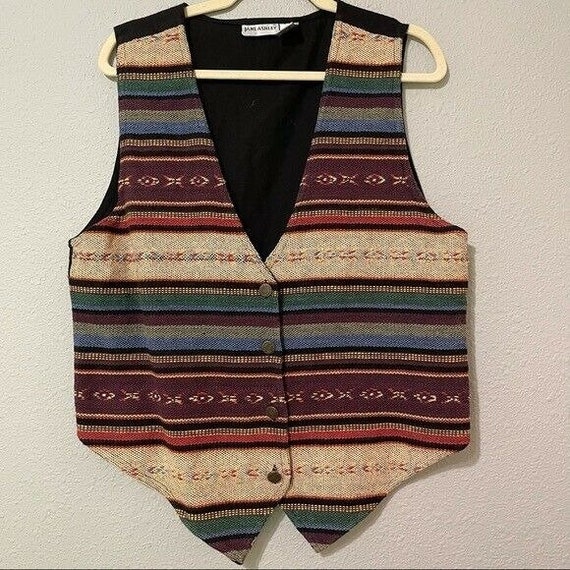 Laura Ashley Vintage Southwestern Knit Vest L - image 1