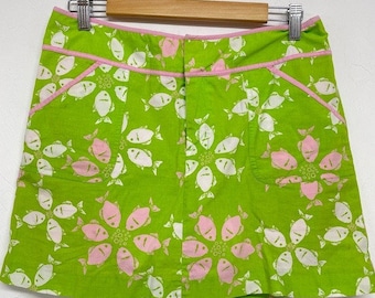 Lilly Pulitzer Vintage Grüner Blumen Minirock 8