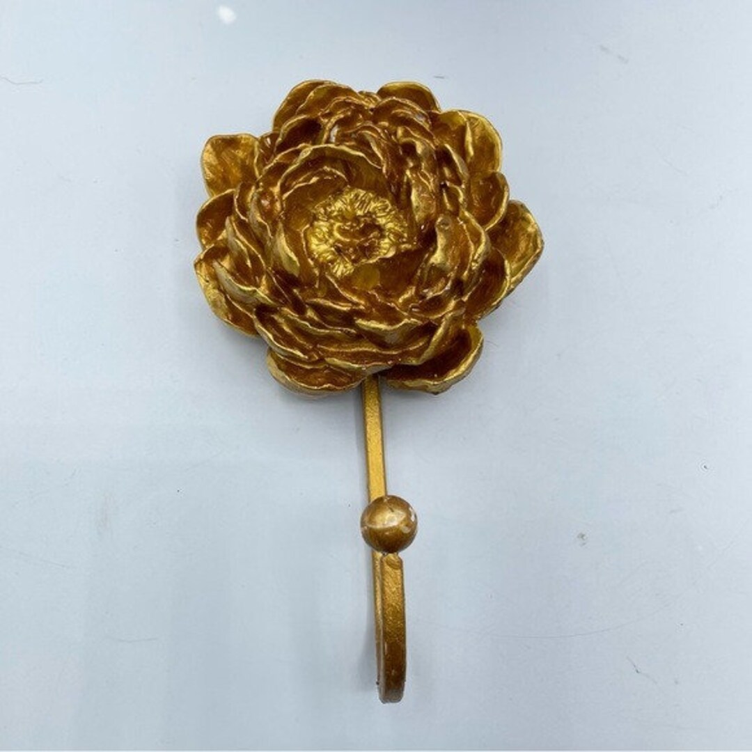 Vintage Yellow Gold Flower Hook Wall Hanging Decor Etsy