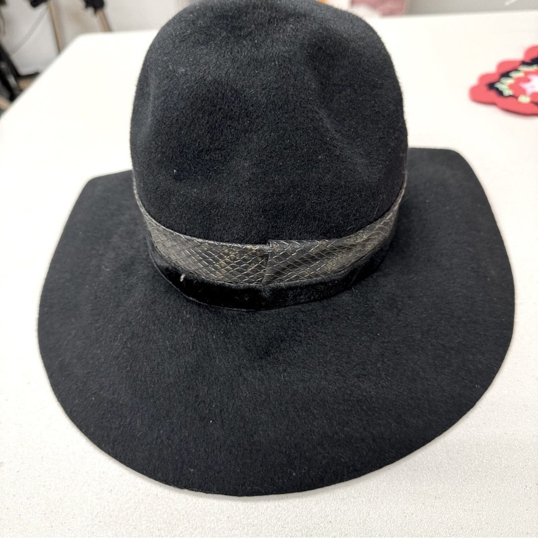 Vintage Glenover Black Wool Leather Trim Womens Hat - Etsy display picture 2