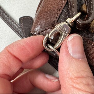 Brighton Vintage Braun Leder Holz Perlen Crossbody Handtasche Geldbörse Boho Tasche Bild 10