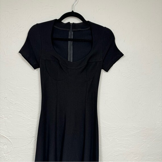 slim fit dress slacks Misook Stand Collar Button Front Midi Dress - Black main image 1
