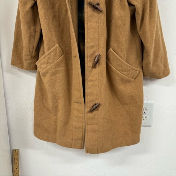 LL Bean Vintage Tan Wool Duffel Coat Womens M/L - image 3