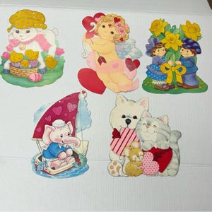 Cartulina vintage para decoración recortada, para Pascua, San Valentín, primavera, troquelada y flocada