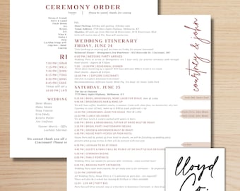 Modello Canva - Cronologia del matrimonio, dettagli del fornitore, cronologia della famiglia, ruoli e responsabilità