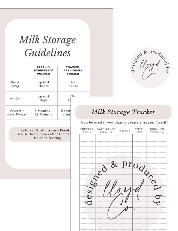 Brustmilch-Aufbewahrungs-Tracker | Richtlinien fr die Aufbewahrung von  Milch | Digitaler Download | Zuhause ausdrucken - Etsy.de