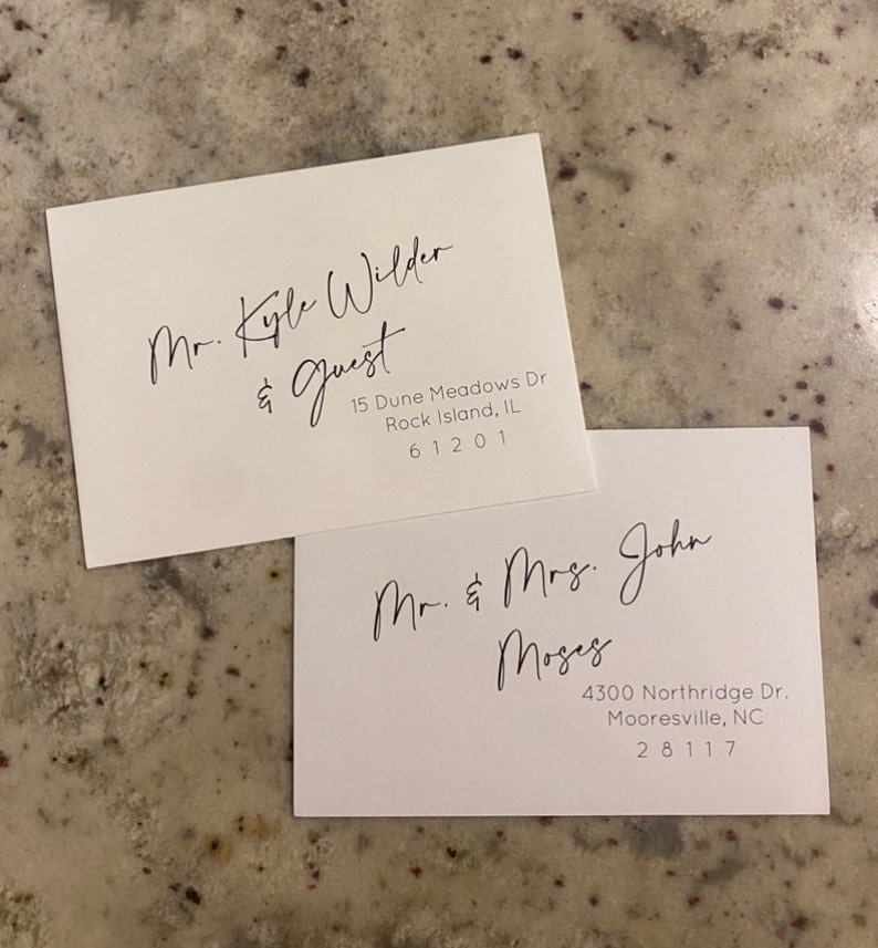 Bulk Custom Envelope Return Address on Back Wedding Envelope Etsy