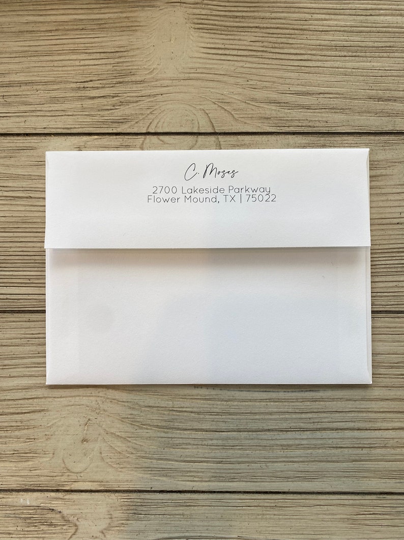 Bulk Custom Envelope Return Address on Back Wedding Envelope Addressing