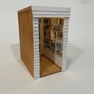 Custom Book Nook | Bookshelf Decor | Bookshelf Diorama | Cute Shelf Insert | Book End Display | Mini Doll House | Librarian Gift