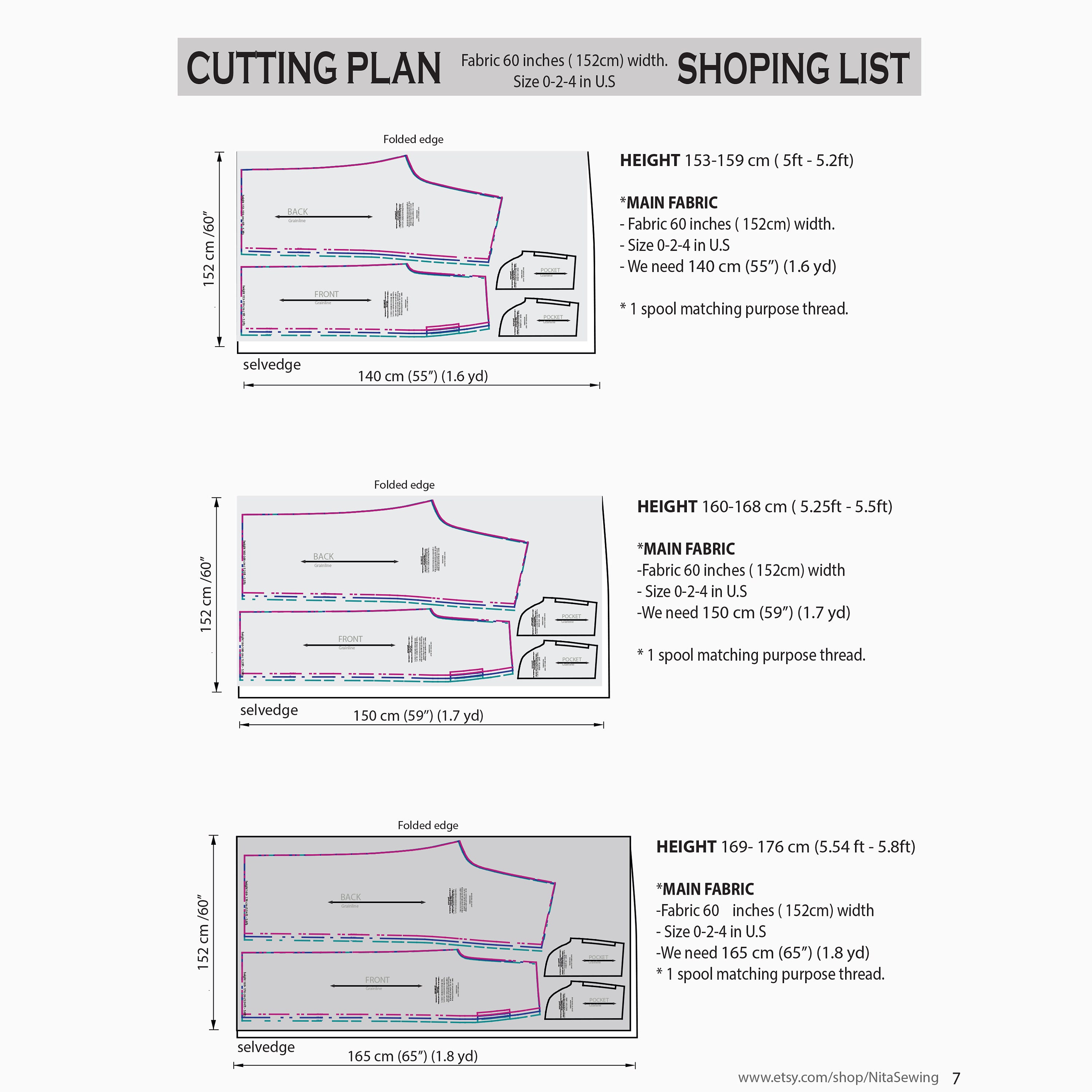 Pdf Pattern Sewing Patterns 6 Patterns—digital PDF Sewing Pattern—download Instantly With Detailed ...