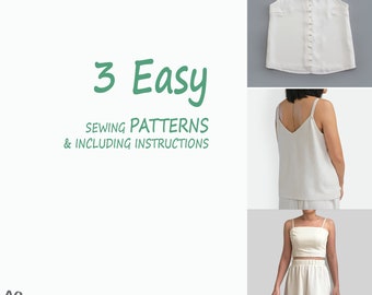3 sewing patterns—Digital sewing pattern—Download instantly with detailed instructions