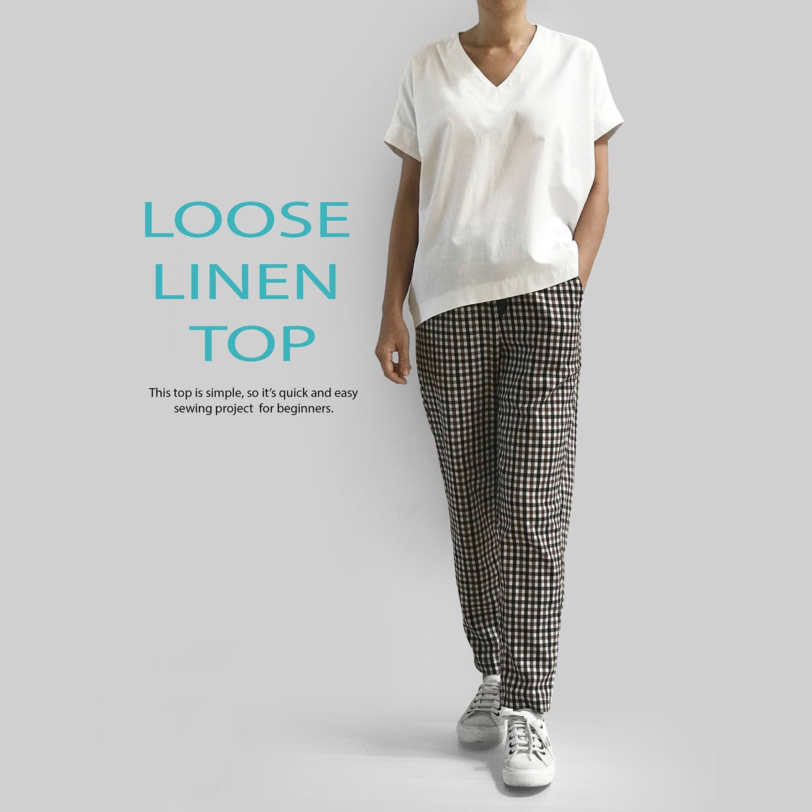 Beginner PDF Women's Loose Linen Top Sewing Pattern Etsy
