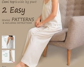 Wide Leg Pants & Linen Cami Top PDF Pattern—Download instantly with detailed instructions