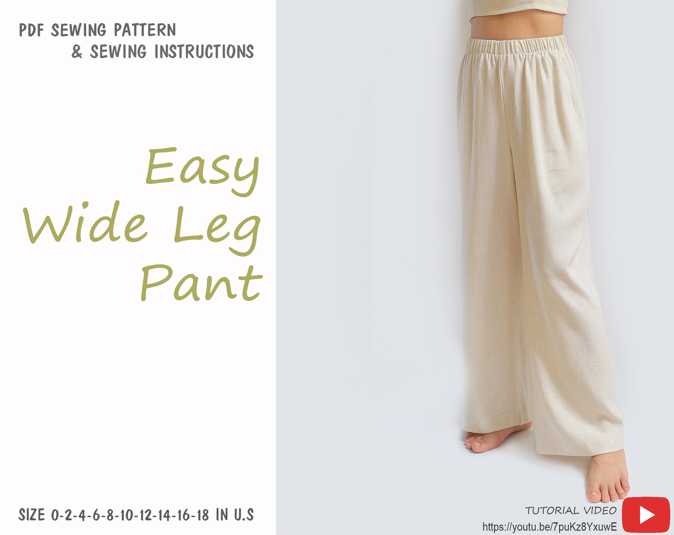 Easy Sewing Pattern for Womens Pants and Shorts, Wide Leg Pants, High  Waisted Pants, Womens Jeans, Mccalls 8408, Size 6-14 16-24, Uncut FF 