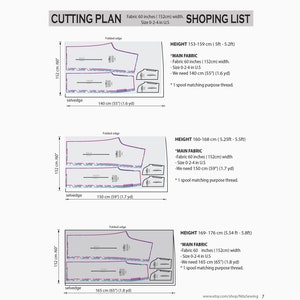 Beginner PDF wide leg pants sewing pattern, instant download U.S size 0,2,4,6,8,10,12,14,16,18 A0,A4, U.S image 5
