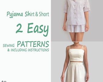 Pyjama Shirt & Shorts PDF Pattern—Download instantly with detailed instructions