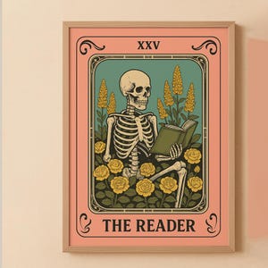 The Reader Tarot Print - Reader Tarot Card - Reading Nook Decor - Gift For Book Lover - Witchy Reading Nook Art - Book Merch Booktok