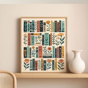 Plakat z motywem starej biblioteki, sztuka książkowa, plakat do czytania, prezent dla miłośników książek, prezent do czytania, antyczna sztuka ścienna, sztuka dla miłośników książek retro, sztuka biblioteczna