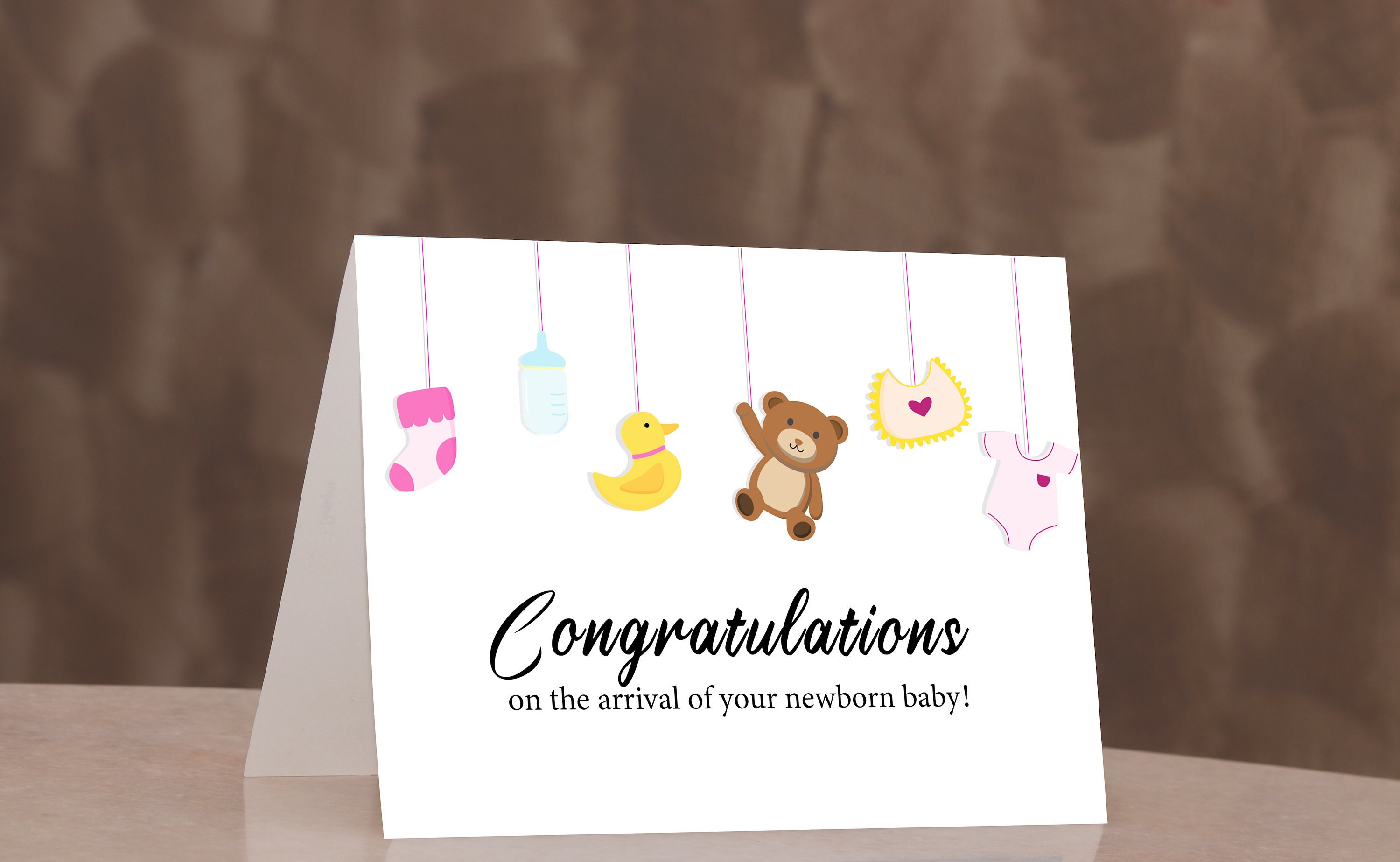 Printable Congratulations On Your Newborn Baby Welcome Baby Card Etsy