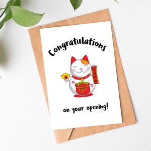 Felicitaciones imprimibles por su tarjeta de apertura/ Negocio de apertura/ Tarjeta de felicitación