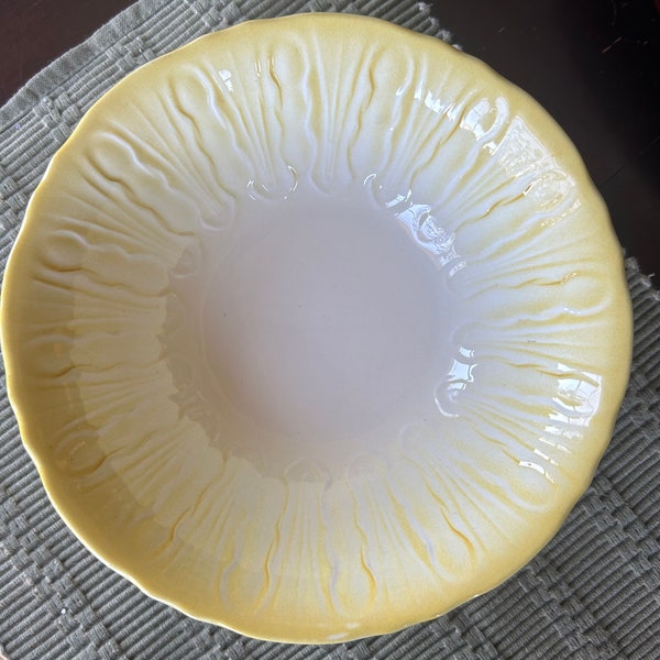 Vintage Handmade Ceramic Glazed  Light Yellow Salad/Serving Bowl 8.5 in.  - Medium - 1960s - Vintage Gem!