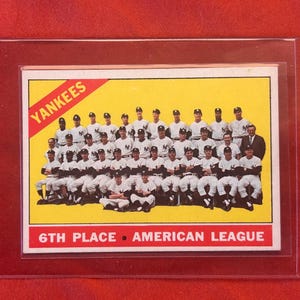 1966 Topps - New York Yankees - Team Card # 92 - Nieuwstaat/bijna nieuwstaat - Scherp!! Staat/beoordeelbaar - Zie foto's - Vintage Old School-juweeltje!