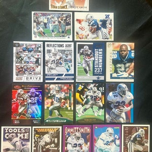 Emmitt Smith – Lot van 16 kaarten – 1992-2017 – Nieuwstaat/Scherp – Edelstenen! - NFL HOF / SB Champ / Dallas Cowboy Legend - zeldzame inzetstukken basis + meer!!