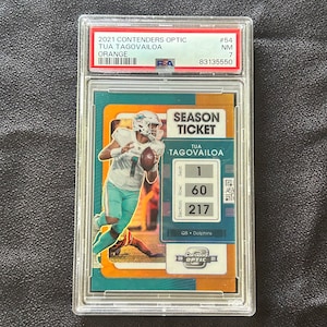 2021 Panini Contenders Optic Orange - Tua Tagovailoa - Football Karte #54 - #’d 36/50 - PSA 7 - NM - Miami Dolphins Star QB - Sweet Rare Gem